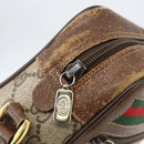 GUCCI GG Supreme Web Sherry Line Bag PVC Beige Gold 56 02 087 Auth ka2524-15