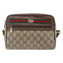 GUCCI GG Supreme Web Sherry Line Bag PVC Beige Gold 56 02 087 Auth ka2524-2