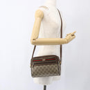 GUCCI GG Supreme Web Sherry Line Bag PVC Beige Gold 56 02 087 Auth ka2524-22