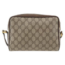 GUCCI GG Supreme Web Sherry Line Bag PVC Beige Gold 56 02 087 Auth ka2524-3
