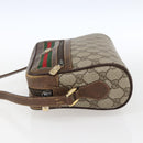 GUCCI GG Supreme Web Sherry Line Bag PVC Beige Gold 56 02 087 Auth ka2524-4