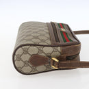 GUCCI GG Supreme Web Sherry Line Bag PVC Beige Gold 56 02 087 Auth ka2524-5