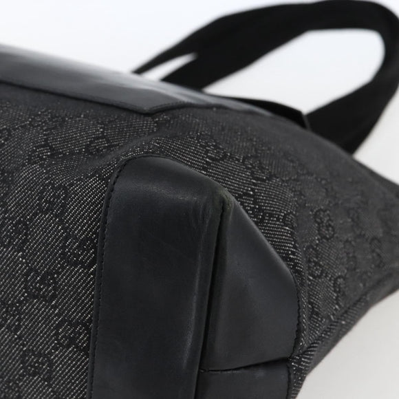 GUCCI GG Canvas Tote Bag Zwart Zilver 34339 Auth ka2529