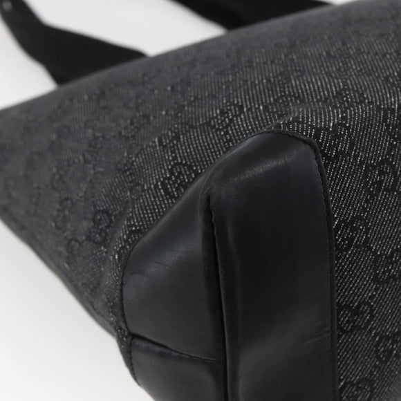 GUCCI GG Canvas Tote Bag Zwart Zilver 34339 Auth ka2529