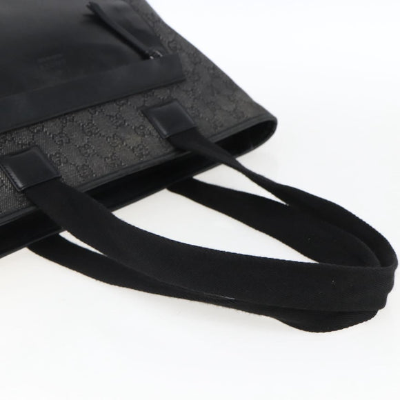 GUCCI GG Canvas Tote Bag Zwart Zilver 34339 Auth ka2529