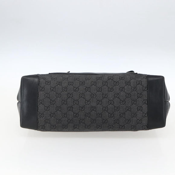 GUCCI GG Canvas Tote Bag Zwart Zilver 34339 Auth ka2529