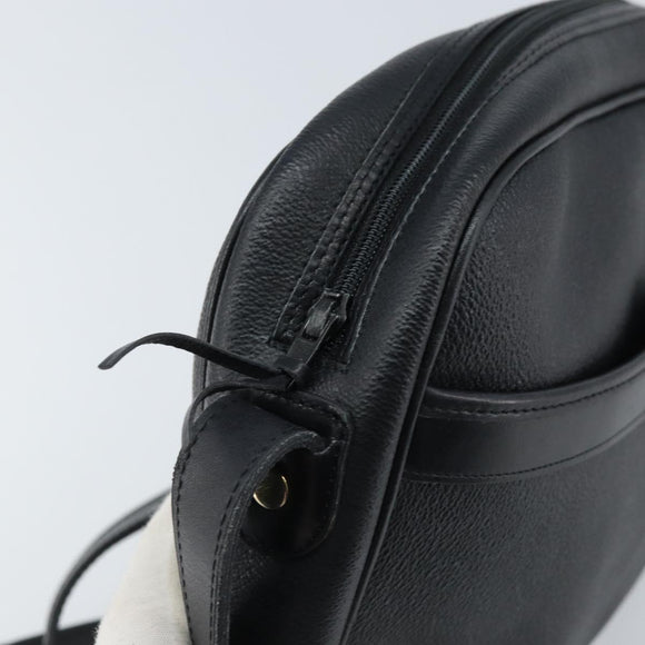 Christian Dior Honeycomb Canvas Shoulder Bag PVC Black Gold Auth ka2533