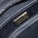 Christian Dior Honeycomb Canvas Shoulder Bag PVC Black Gold Auth ka2533-16