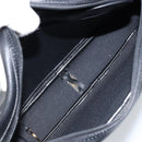 Christian Dior Honeycomb Canvas Shoulder Bag PVC Black Gold Auth ka2533-17