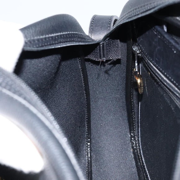 Christian Dior Honeycomb Canvas Shoulder Bag PVC Black Gold Auth ka2533
