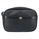Christian Dior Honeycomb Canvas Shoulder Bag PVC Black Gold Auth ka2533-2