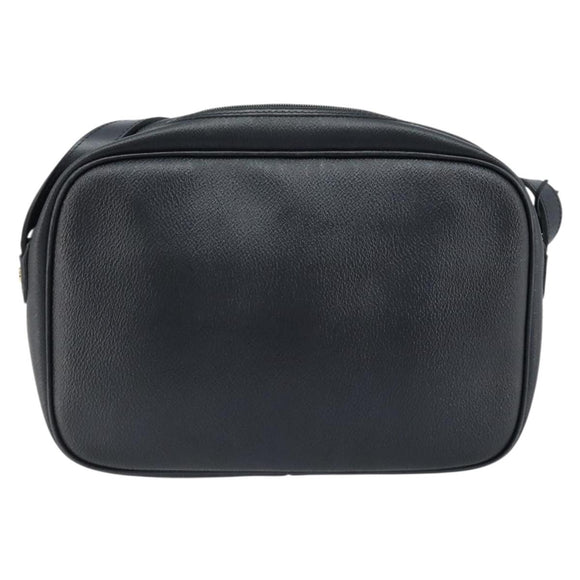 Christian Dior Honeycomb Canvas Shoulder Bag PVC Black Gold Auth ka2533