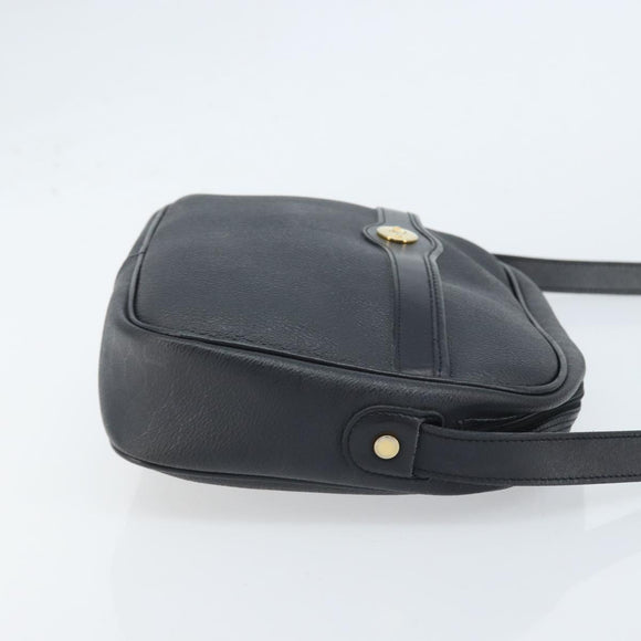 Christian Dior Honeycomb Canvas Shoulder Bag PVC Black Gold Auth ka2533
