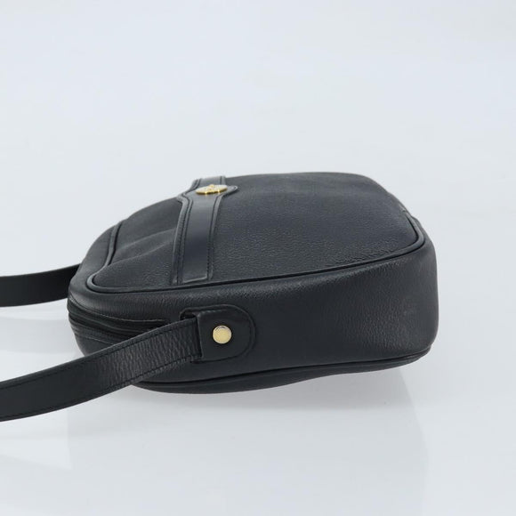 Christian Dior Honeycomb Canvas Shoulder Bag PVC Black Gold Auth ka2533