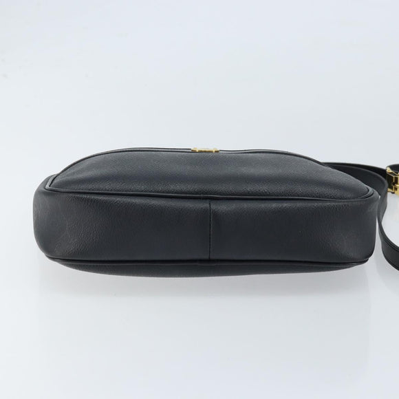 Christian Dior Honeycomb Canvas Shoulder Bag PVC Black Gold Auth ka2533