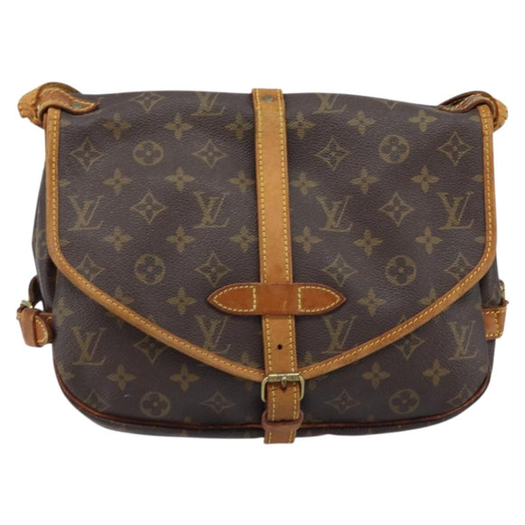 LOUIS VUITTON Monogram Saumur 30 Shoulder Bag M42256 LV Auth ka2534
