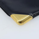 Christian Dior Trotter Canvas Clutch Bag Leather Navy Silver Auth ka2535-16