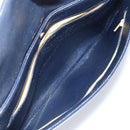Christian Dior Trotter Canvas Clutch Bag Leather Navy Silver Auth ka2535-12