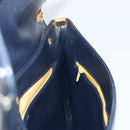 Christian Dior Trotter Canvas Clutch Bag Leather Navy Silver Auth ka2535-17