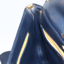 Christian Dior Trotter Canvas Clutch Bag Leather Navy Silver Auth ka2535-18