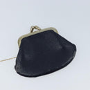 Christian Dior Trotter Canvas Clutch Bag Leather Navy Silver Auth ka2535-20