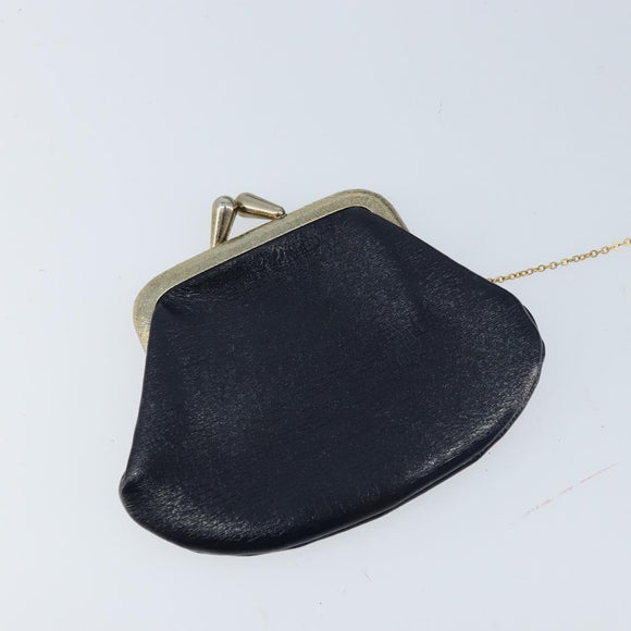 Christian Dior Trotter Canvas Clutch Bag Leather Navy Silver Auth ka2535