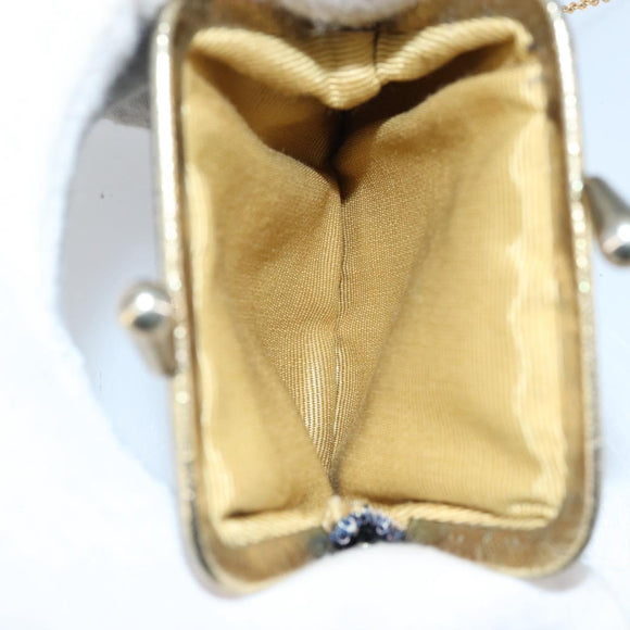 Christian Dior Trotter Canvas Clutch Bag Leather Navy Silver Auth ka2535