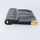 Christian Dior Trotter Canvas Clutch Bag Leather Navy Silver Auth ka2535-4