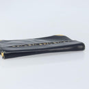 Christian Dior Trotter Canvas Clutch Bag Leather Navy Silver Auth ka2535-5