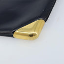 Christian Dior Trotter Canvas Clutch Bag Leather Navy Silver Auth ka2535-7