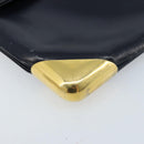 Christian Dior Trotter Canvas Clutch Bag Leather Navy Silver Auth ka2535-14