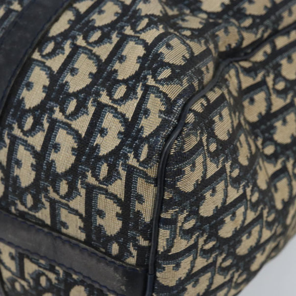Christian Dior Trotter Canvas Hand Bag Navy Silver Auth ka2546