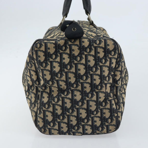 Christian Dior Trotter Canvas Hand Bag Navy Silver Auth ka2546
