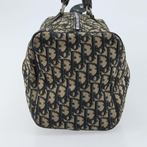 Christian Dior Trotter Canvas Hand Bag Navy Silver Auth ka2546