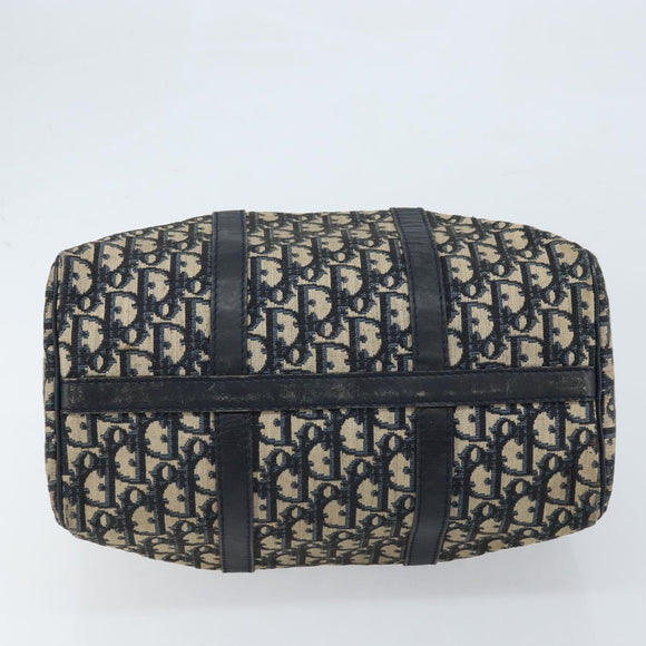 Christian Dior Trotter Canvas Hand Bag Navy Silver Auth ka2546