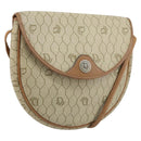 Christian Dior Honeycomb Canvas Shoulder Bag PVC Beige Gold Auth ka2549-1