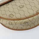 Christian Dior Honeycomb Canvas Shoulder Bag PVC Beige Gold Auth ka2549-14