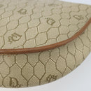 Christian Dior Honeycomb Canvas Shoulder Bag PVC Beige Gold Auth ka2549-15