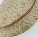 Christian Dior Honeycomb Canvas Shoulder Bag PVC Beige Gold Auth ka2549-16
