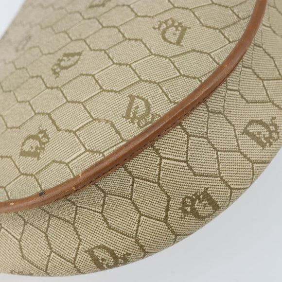 Christian Dior Honeycomb Canvas Shoulder Bag PVC Beige Gold Auth ka2549