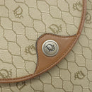 Christian Dior Honeycomb Canvas Shoulder Bag PVC Beige Gold Auth ka2549-17
