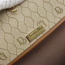 Christian Dior Honeycomb Canvas Shoulder Bag PVC Beige Gold Auth ka2549-11