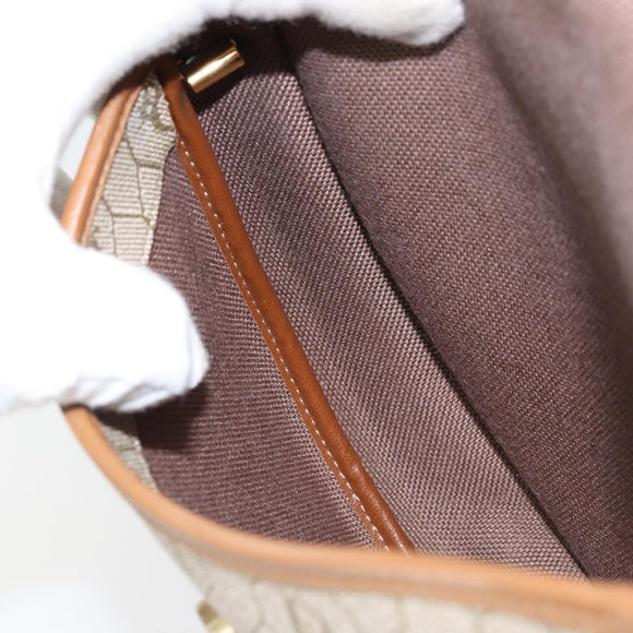 Christian Dior Honeycomb Canvas Shoulder Bag PVC Beige Gold Auth ka2549