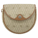 Christian Dior Honeycomb Canvas Shoulder Bag PVC Beige Gold Auth ka2549-13