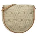 Christian Dior Honeycomb Canvas Shoulder Bag PVC Beige Gold Auth ka2549-2