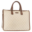 GUCCI GG Supreme Hand Bag PVC Cream Gold 190259 Auth ka255-1