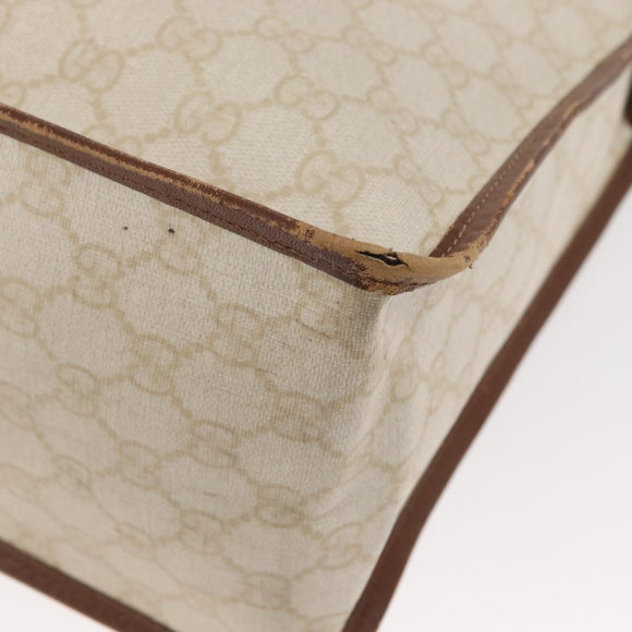 GUCCI GG Supreme Hand Bag PVC Cream Gold 190259 Auth ka255