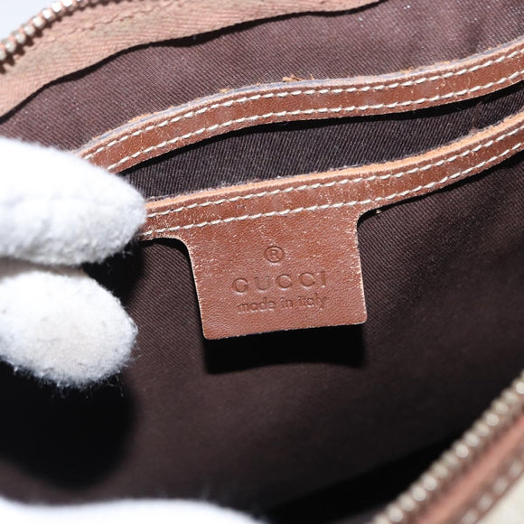 GUCCI GG Supreme Hand Bag PVC Cream Gold 190259 Auth ka255