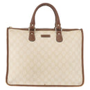 GUCCI GG Supreme Hand Bag PVC Cream Gold 190259 Auth ka255-13