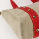 LOUIS VUITTON Antigua Cabas MM Tote Bag Canvas Beige Red M40035 LV Auth ka2556-9